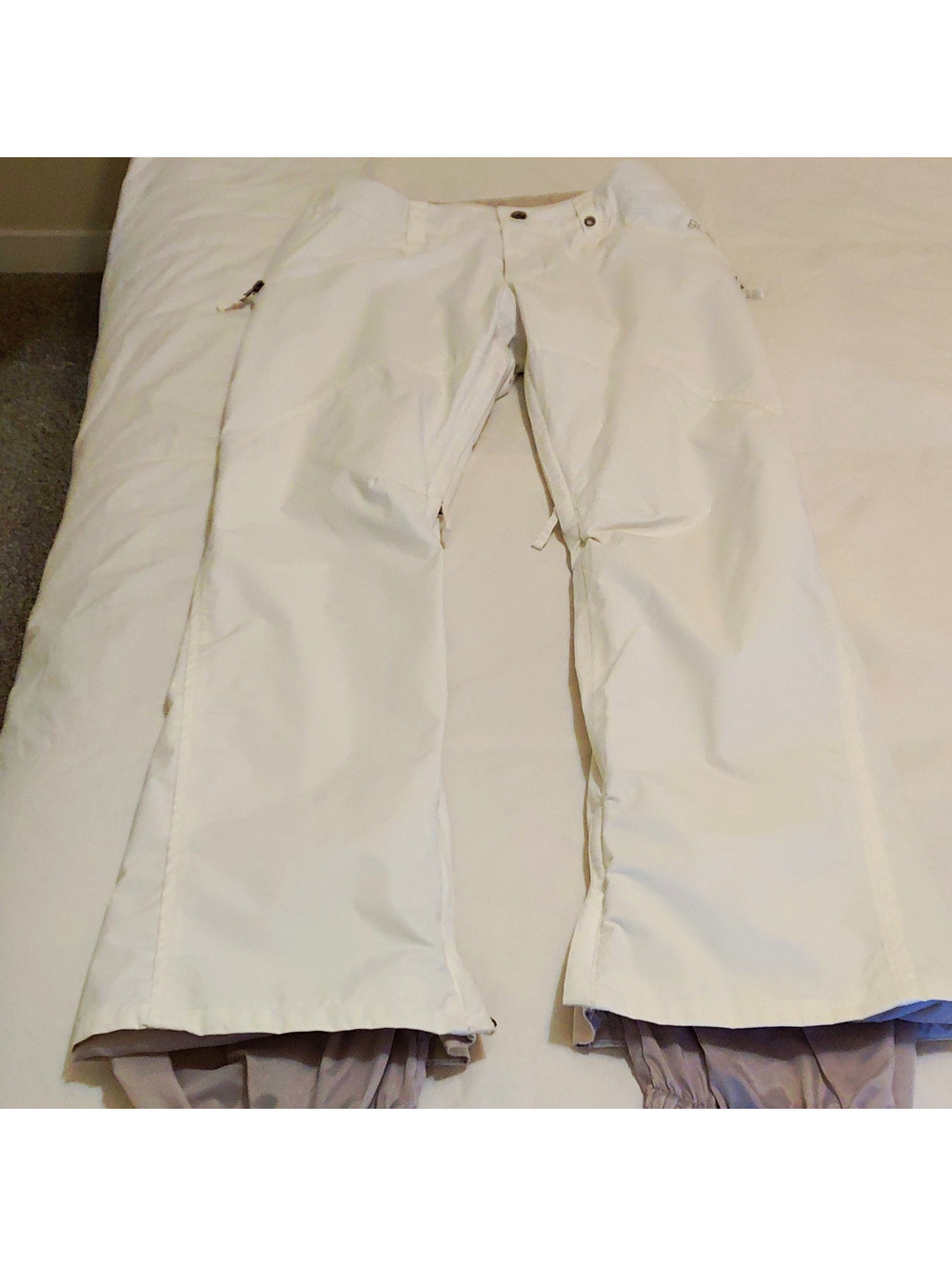 Burton DRYRIDE Women's Snow Pants Ski White M Insulated Pkts 1057 minor scuffs